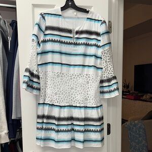 Tyler Boe White and Blue Tunic Dress